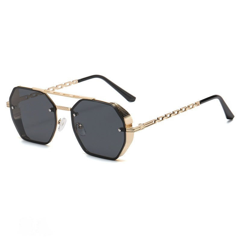 Womens Stylish Metal Chain-leg Sunglasses For Sun Protection - Zalixer