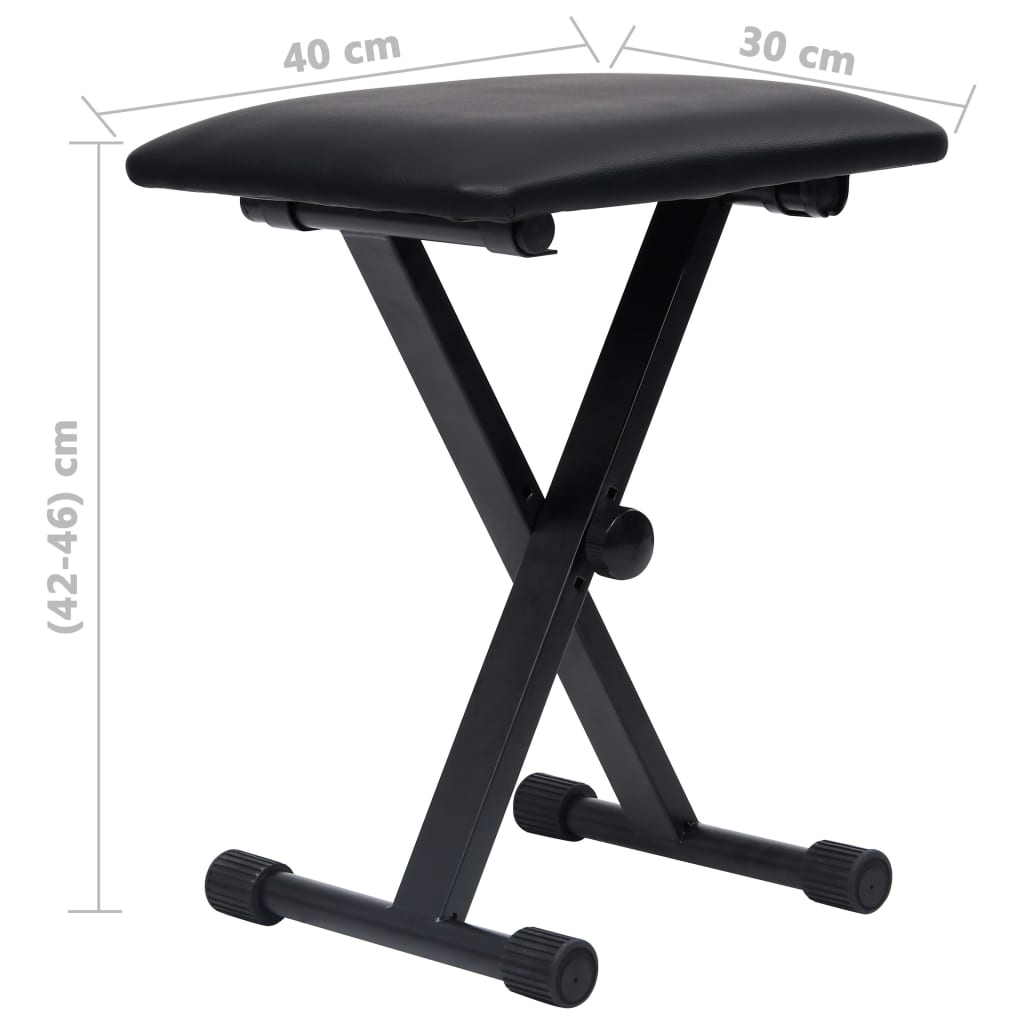 Double-Strut Keyboard Stand and Stool Set Black