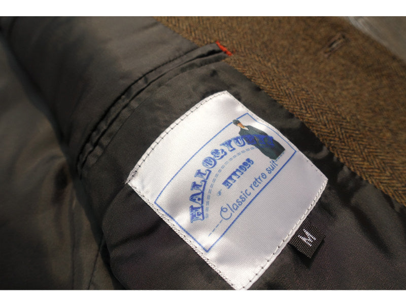 American-style Vintage Herringbone Tweed Heavyweight Wool Work Jacket