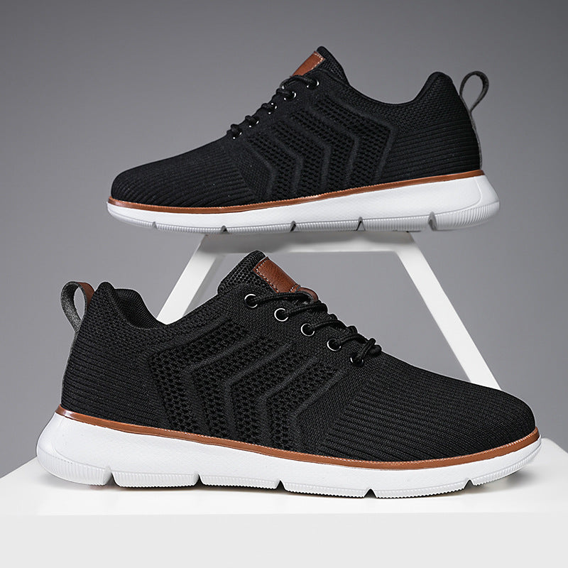 Fashion Lace-up Mesh Sneakers Casual  Flying Woven Walking Sports Shoes For Men - Zalixer