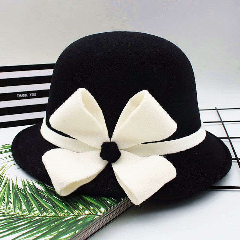 Retro Black And White Flower Fashion Hat Casual - Zalixer