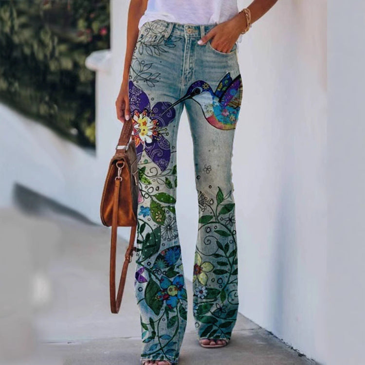 Womens Casual 3D patterned Jeans - Zalixer