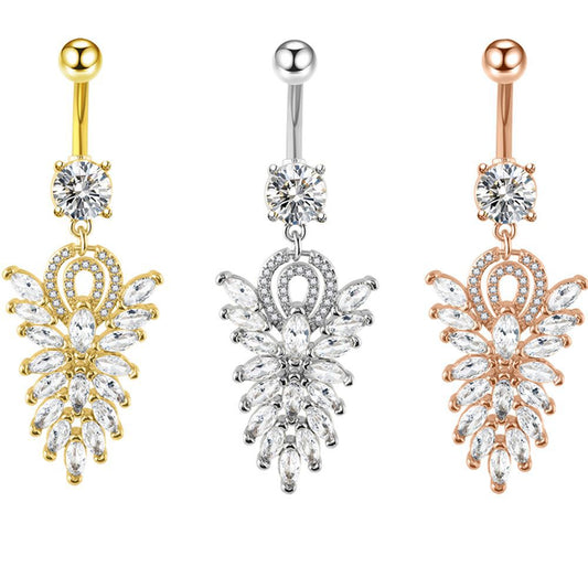 New Belly Button Ring Fashionable And Sexy Belly Button Nail Zircon