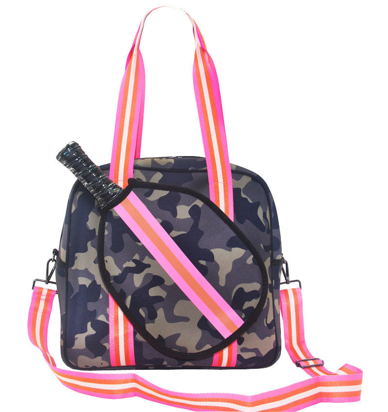 Fashion Striped Hand-carrying Crossbody Shoulder Tennis Pack