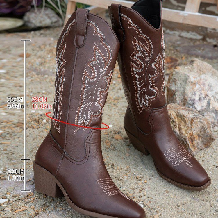 Womens Chunky Heel Boots - Zalixer