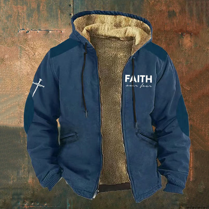 3D Digitalprint Mens Fashion Vintage Hooded Zipup Jacket