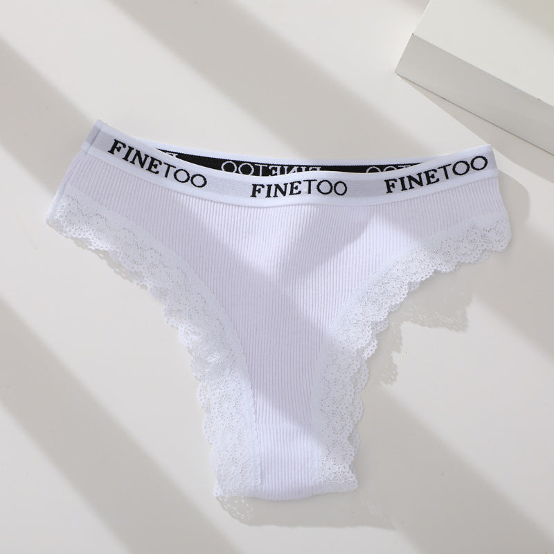 Ladies Briefs High Slit Lace Panties - Zalixer