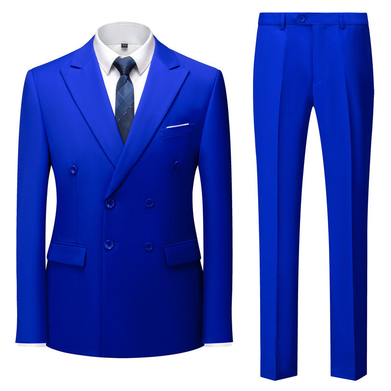 Men's Fashion Casual Solid Color Two-piece Set