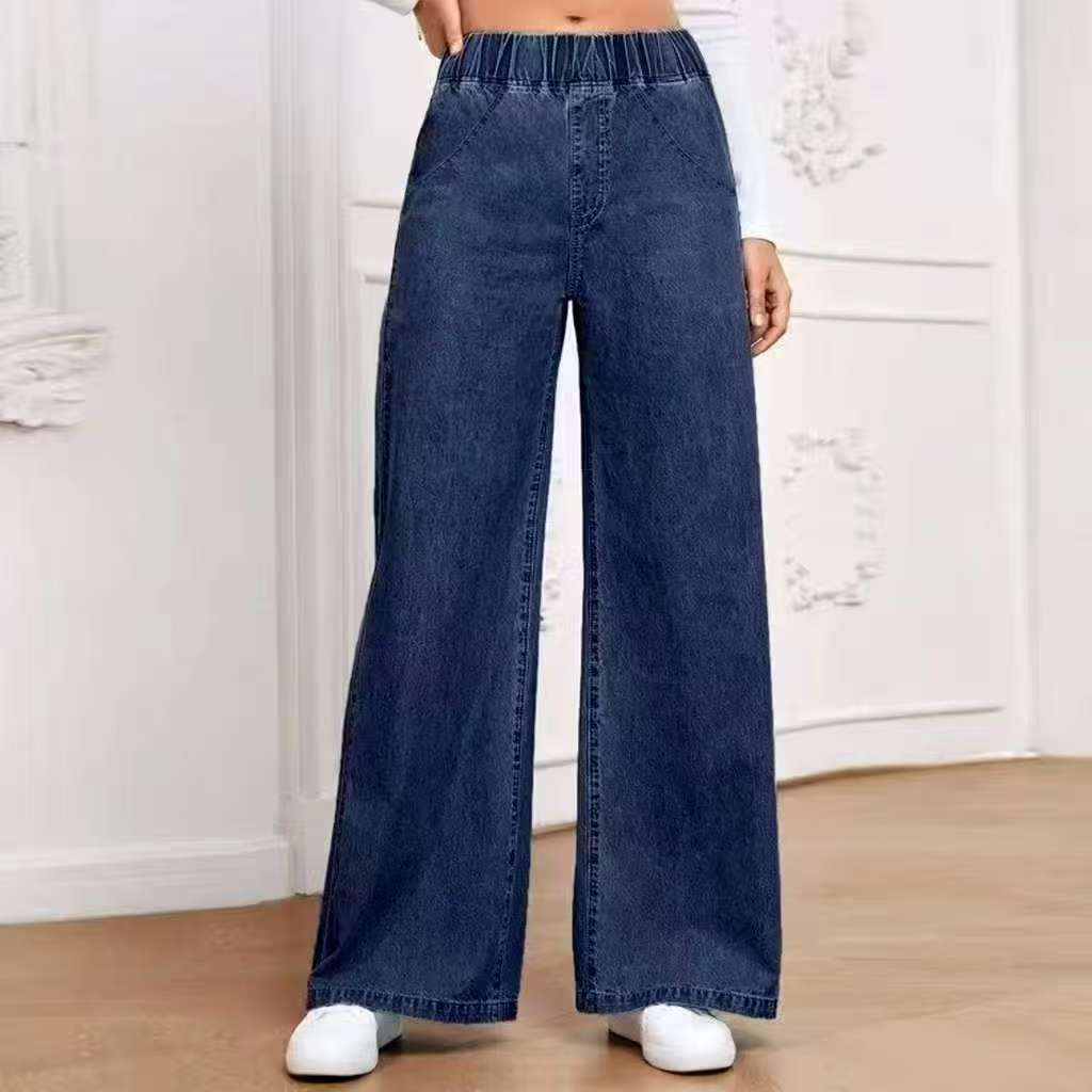 Wide Leg Jeans Straight Fashion Casual Straight Pants Women's Comfortable Street Style Trousers - Zalixer