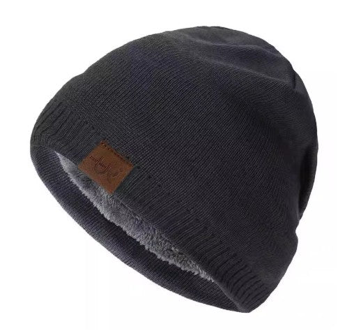 Casual Outdoor Windproof And Warm Fleece-Lined Knitted Earflap Hat