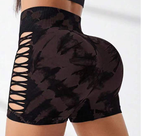 Tie-dye Yoga Bum Lift Shorts - Zalixer