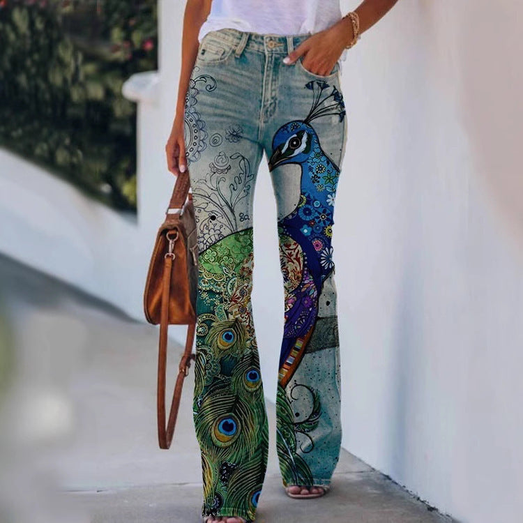 Womens Casual 3D patterned Jeans - Zalixer