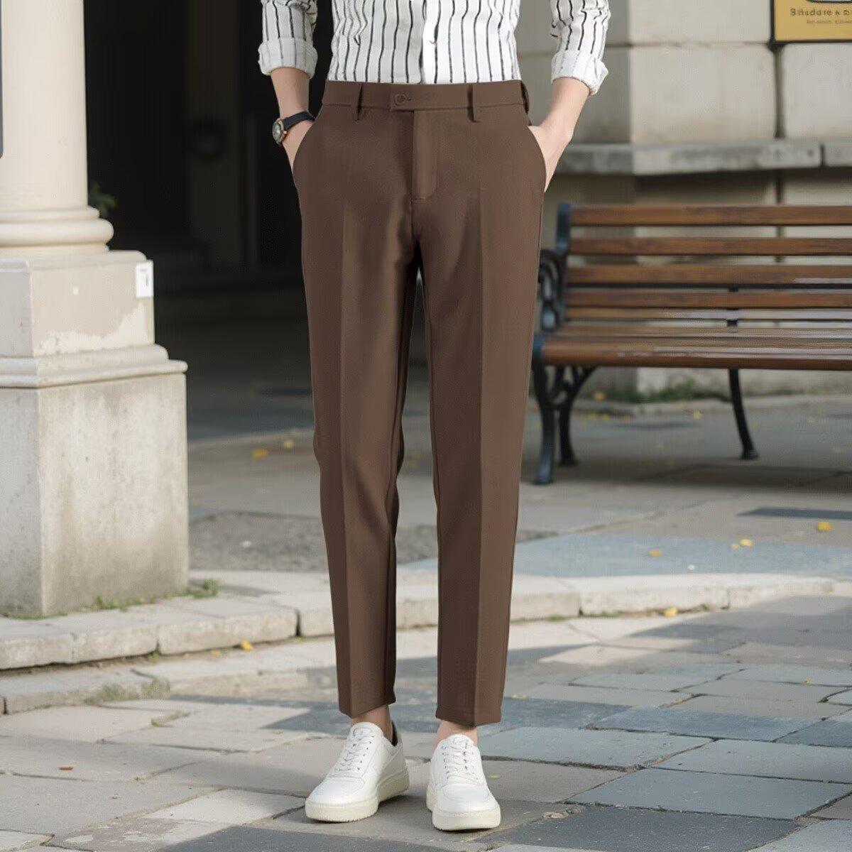 Korean Casual Ankle-length Suit Pants Men