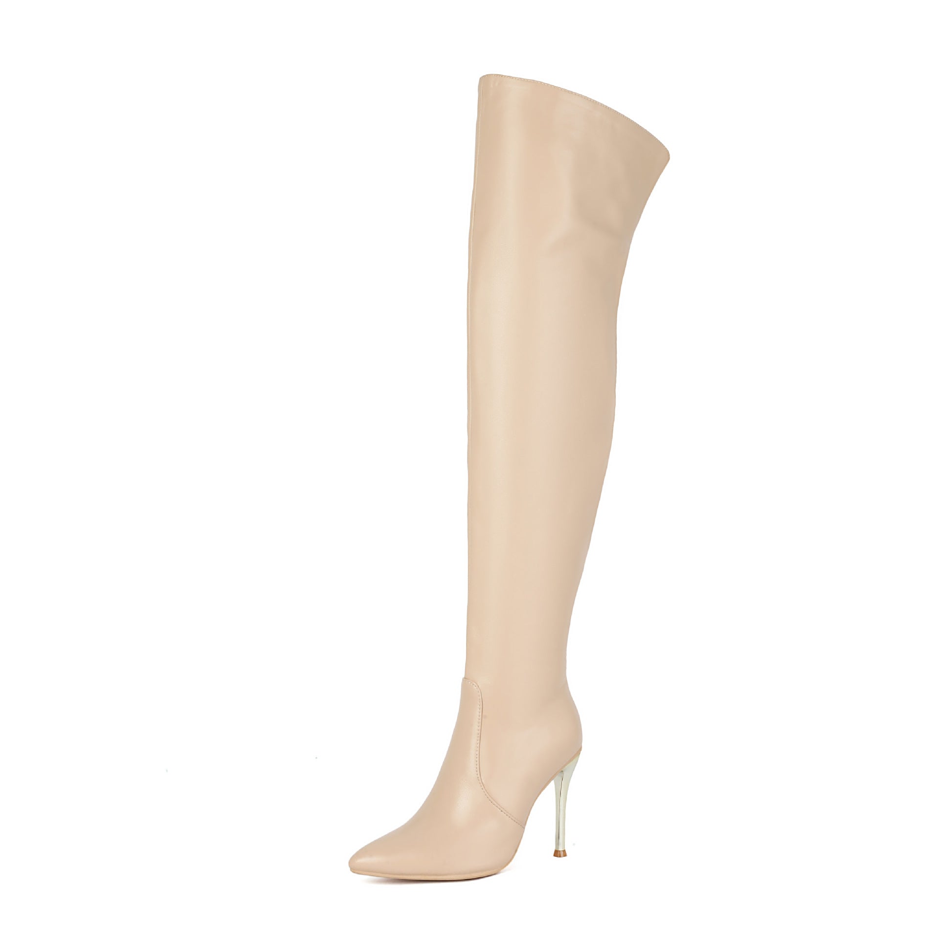Womens Pointed-toe Stiletto-heeled Over-the-knee Boots - Zalixer