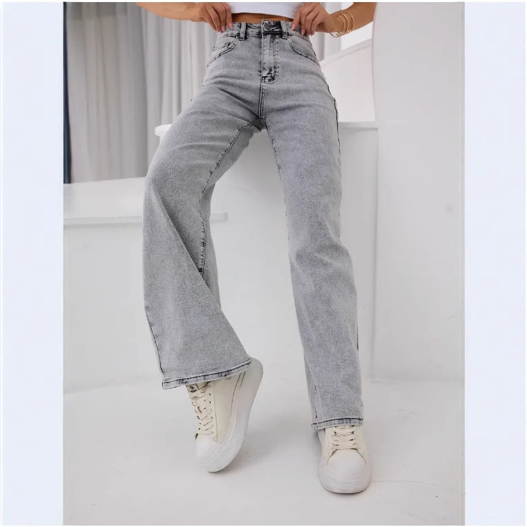Loose Wide-leg Womens Denim Jeans - Zalixer