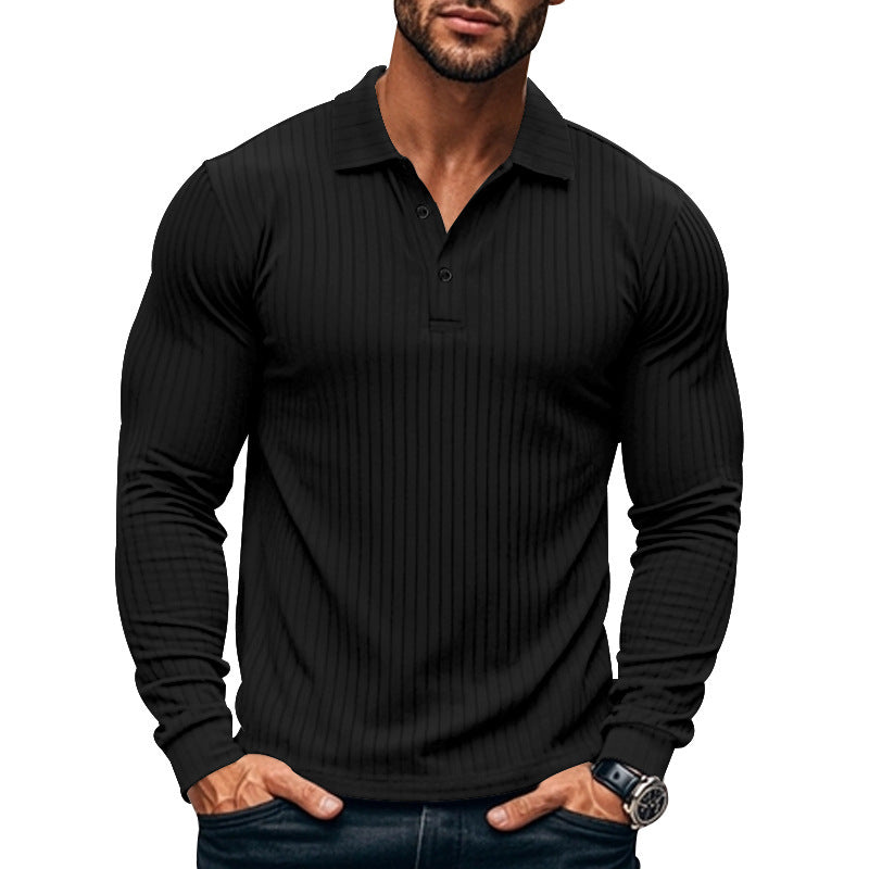 Men's Classic Casual American Lapel Button Long Sleeve