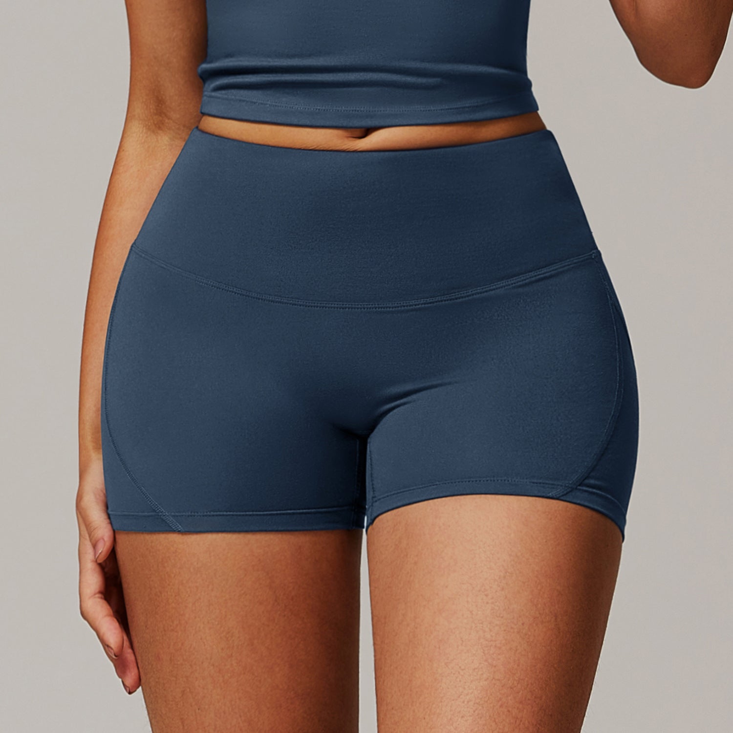 Brushed Polyester Tight Yoga Shorts - Zalixer