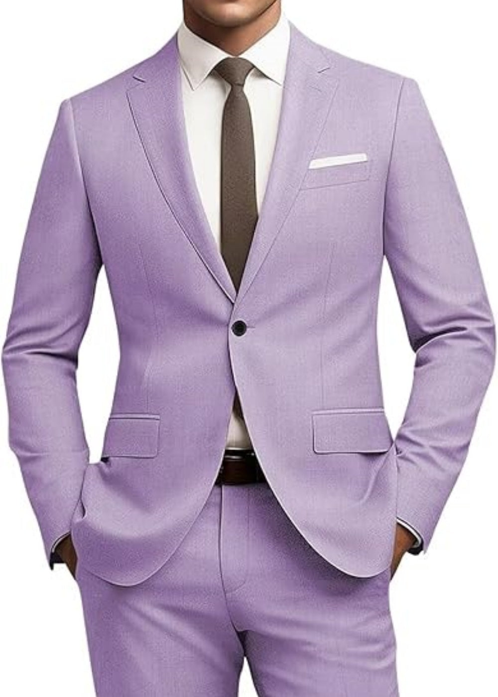 Men's Suit Slim Fit 2-piece Set, Casual Business Set