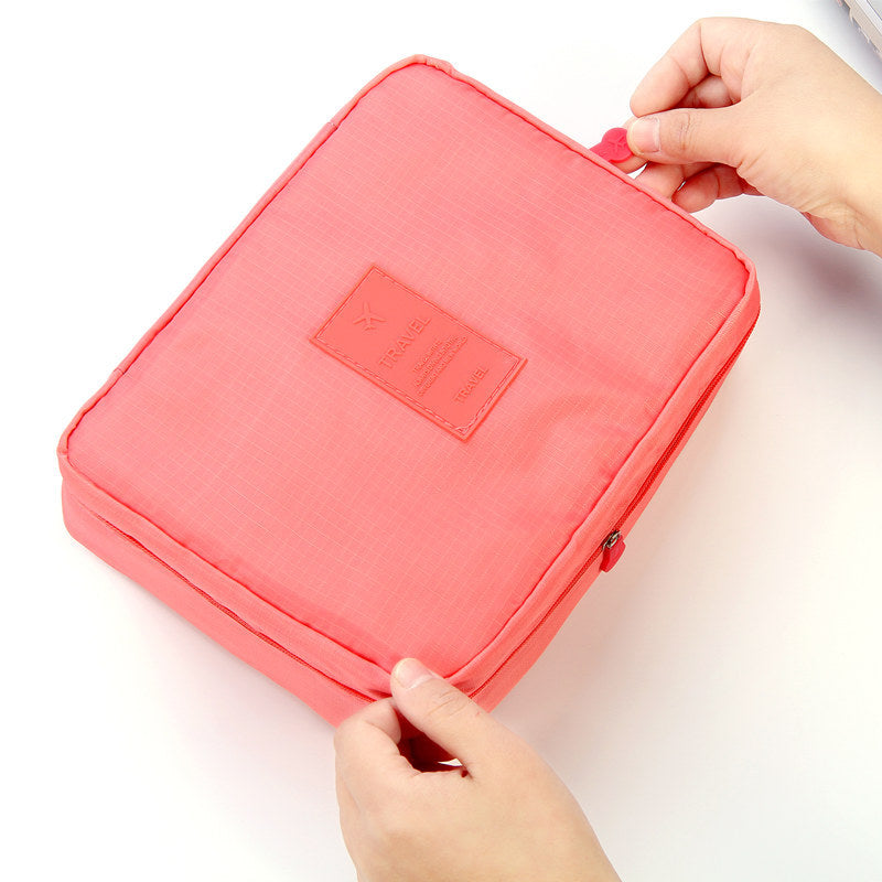 Portable Cosmetic Bag Waterproof Divider Multi-grid Pockets Toiletry Bags Travel Storage Handbags Women Make Up Bag - Zalixer