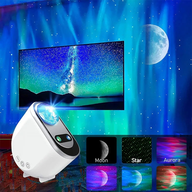 Aurora Borealis Starlight Projectors LED Galaxy Star Atmosphere Galaxy Night Light Home Bedroom Sky Moon Lamp Room Decor Gift - Zalixer