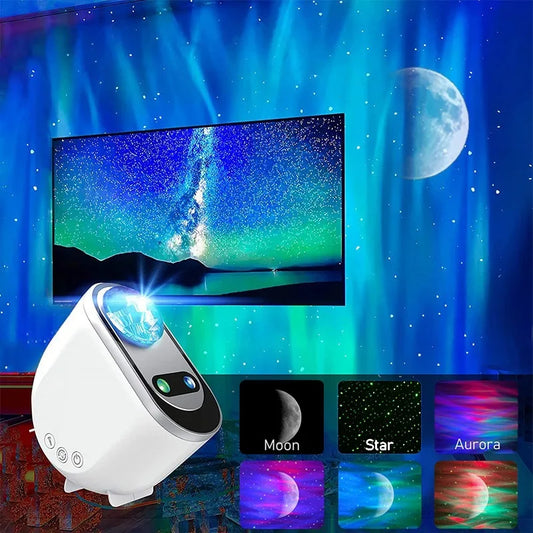 Aurora Borealis Starlight Projectors LED Galaxy Star Atmosphere Galaxy Night Light Home Bedroom Sky Moon Lamp Room Decor Gift - Zalixer