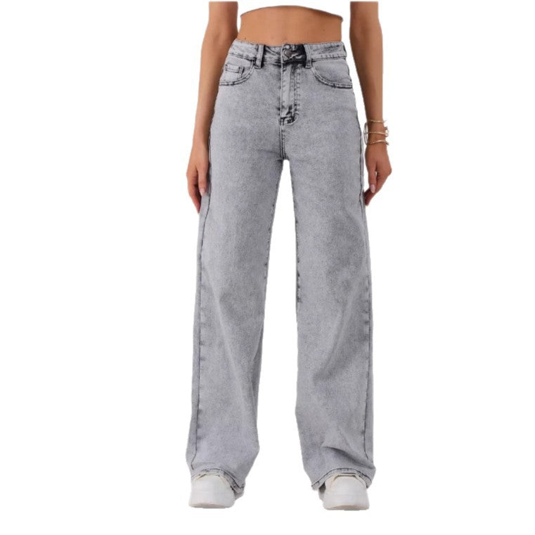 Loose Wide-leg Womens Denim Jeans - Zalixer