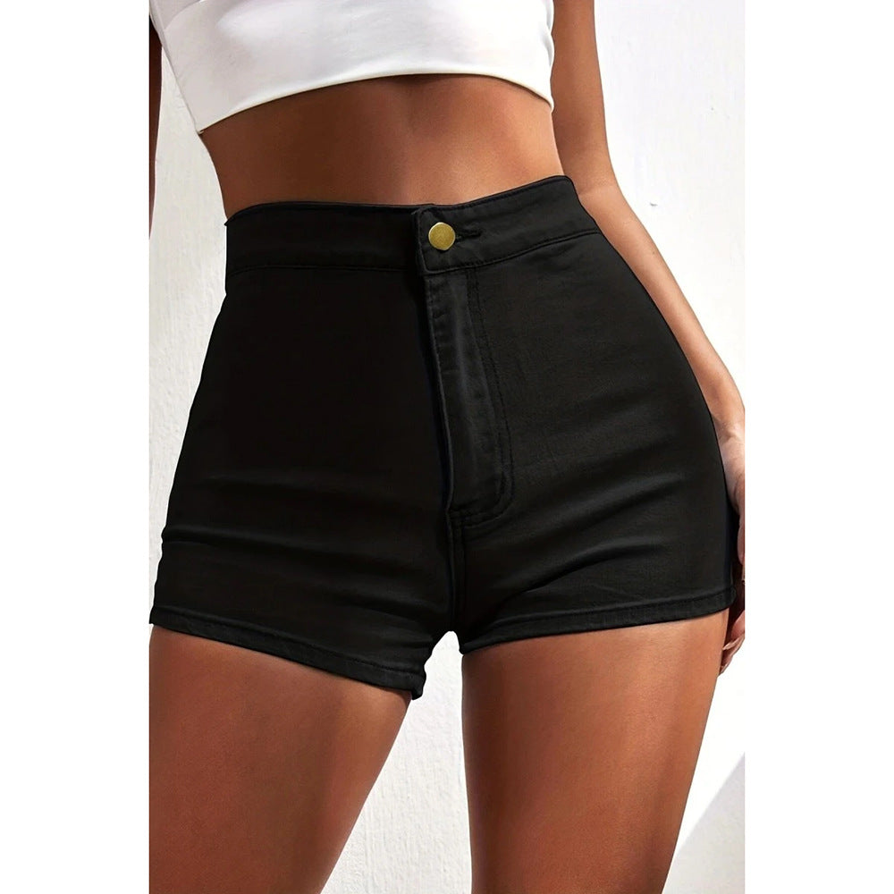 Womens Denim Shorts High Waisted Slimming Stretchy And Form Fitting With A Tight Body Hugging Design - Zalixer