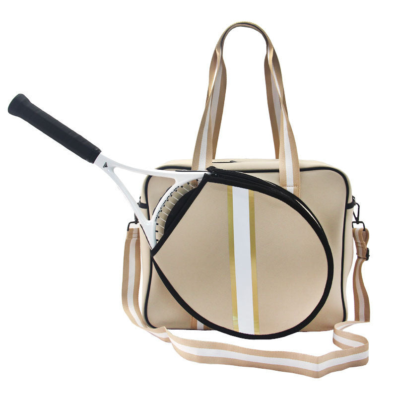 Fashion Striped Hand-carrying Crossbody Shoulder Tennis Pack
