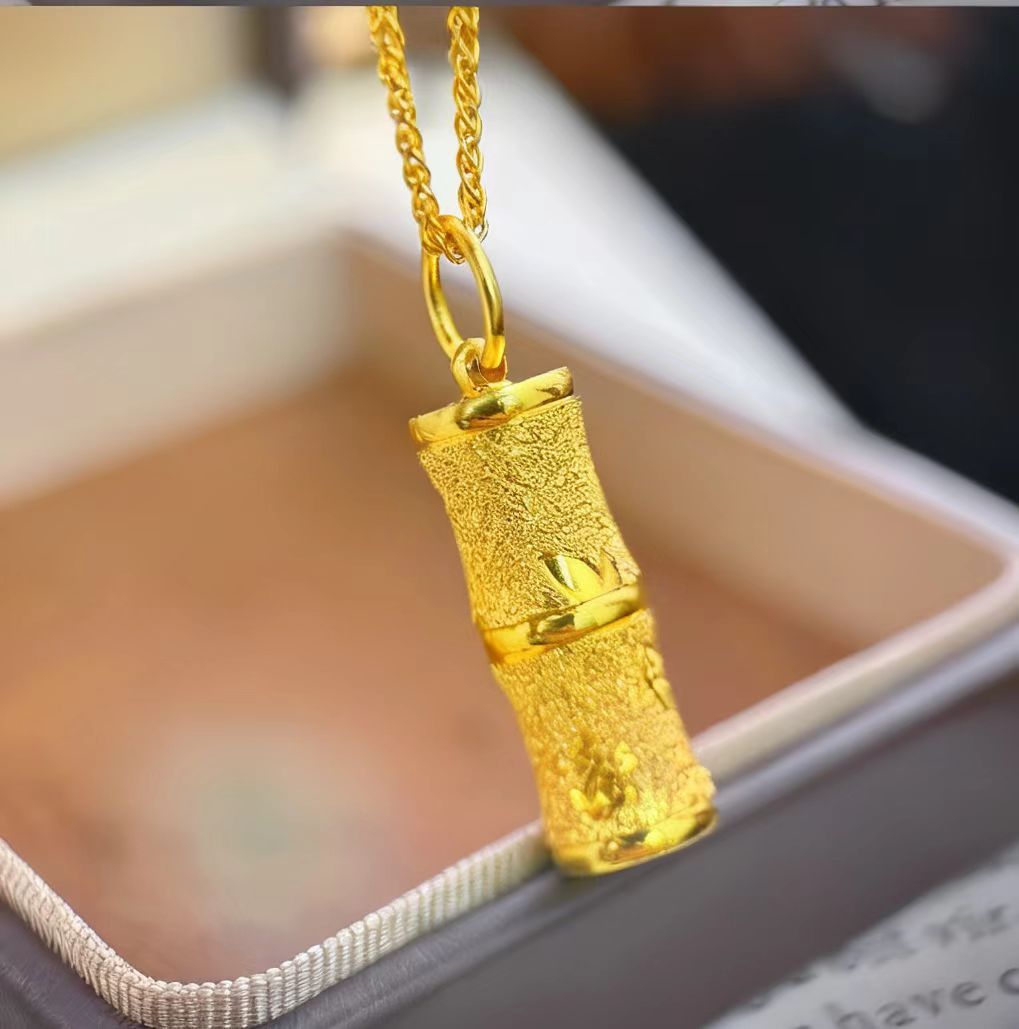 Womens Bamboo-Section Cylindrical Pendant Jewelry - Zalixer