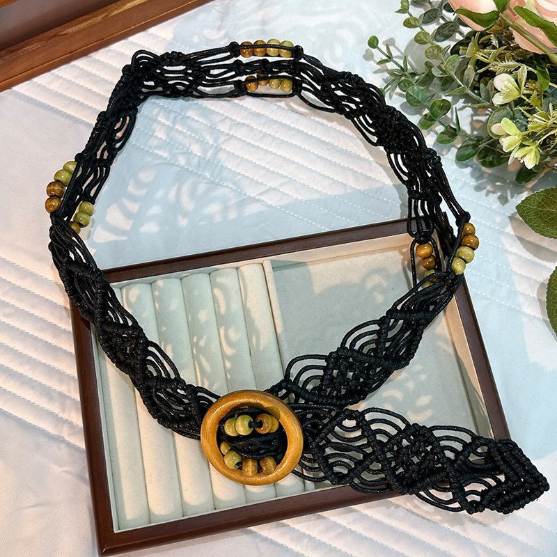 Bohemian Ethnic Style Woven Butterfly Waist Strap With Accessories Waist Chain - Zalixer