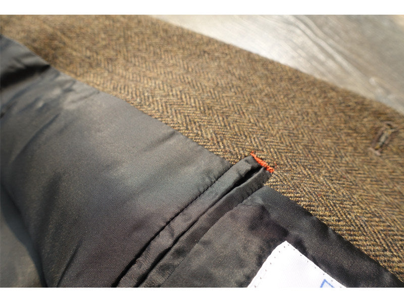 American-style Vintage Herringbone Tweed Heavyweight Wool Work Jacket