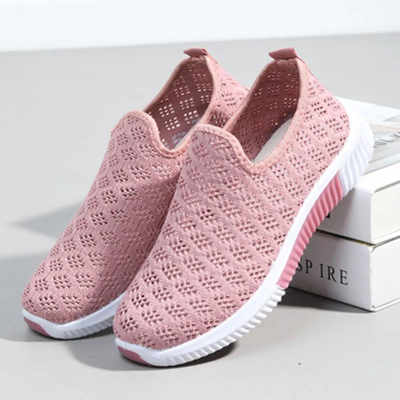 Womens Lightweight Mesh Shoes Breathable Flat Casual Footwear - Zalixer