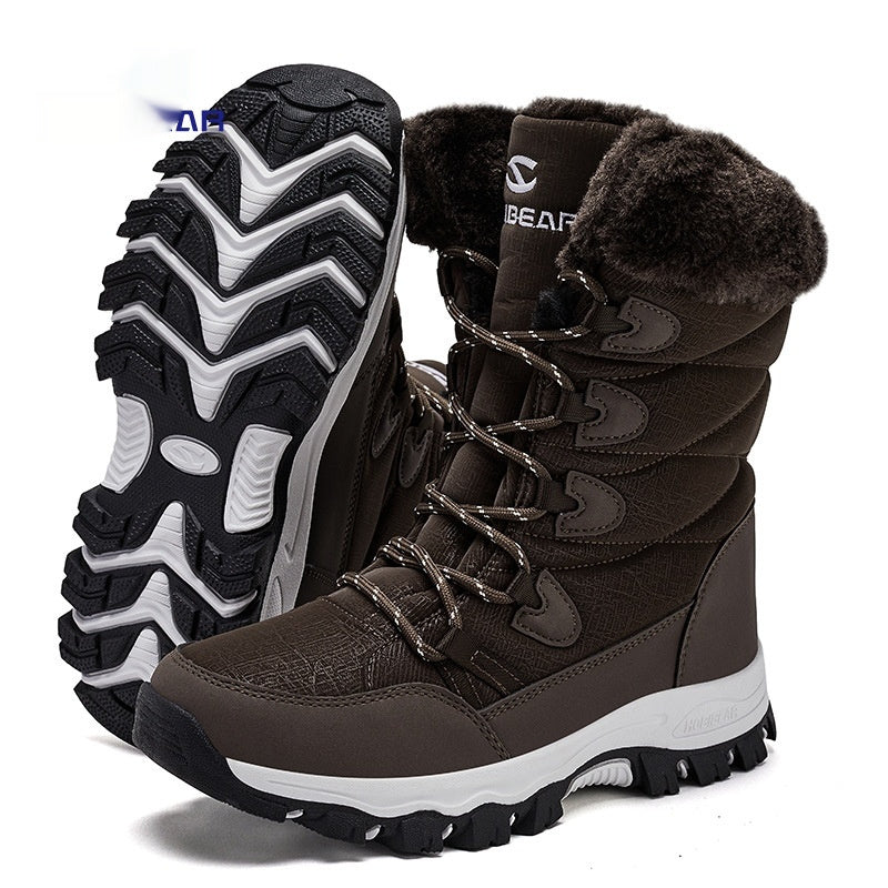 Warm Wide-toe Shoes Womens Mid-height Soft-soled Faux-fur Snow Boots For Winter - Zalixer