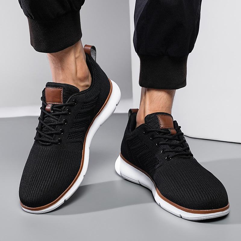 Fashion Lace-up Mesh Sneakers Casual  Flying Woven Walking Sports Shoes For Men - Zalixer