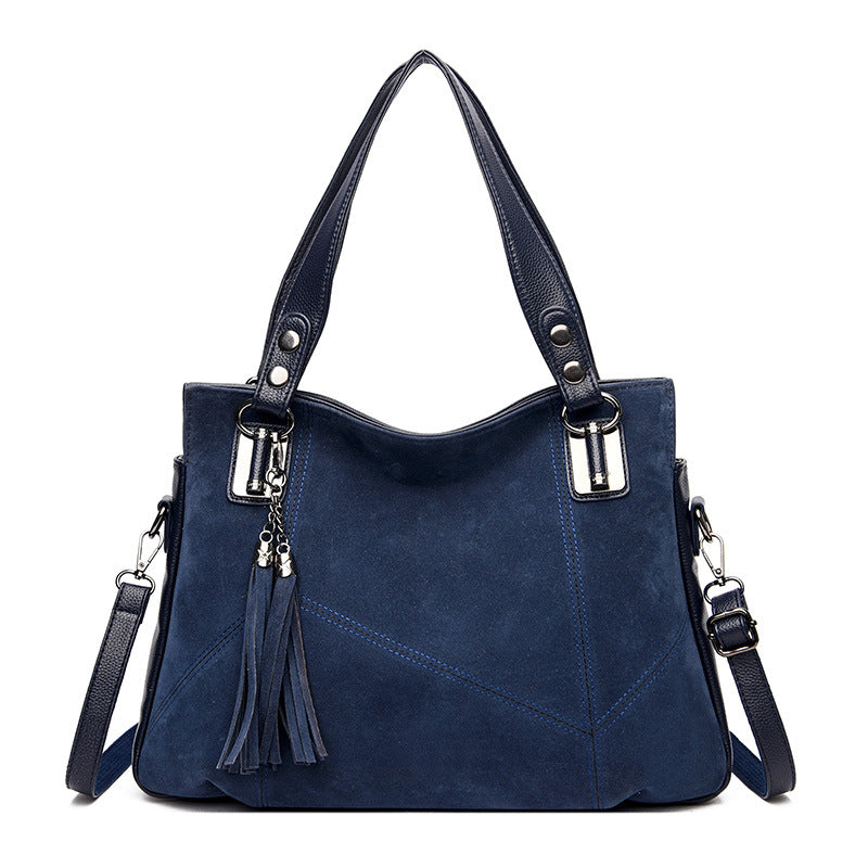 Womens Retro Tassel Zipper Suede Shoulder Crossbody Bag - Zalixer