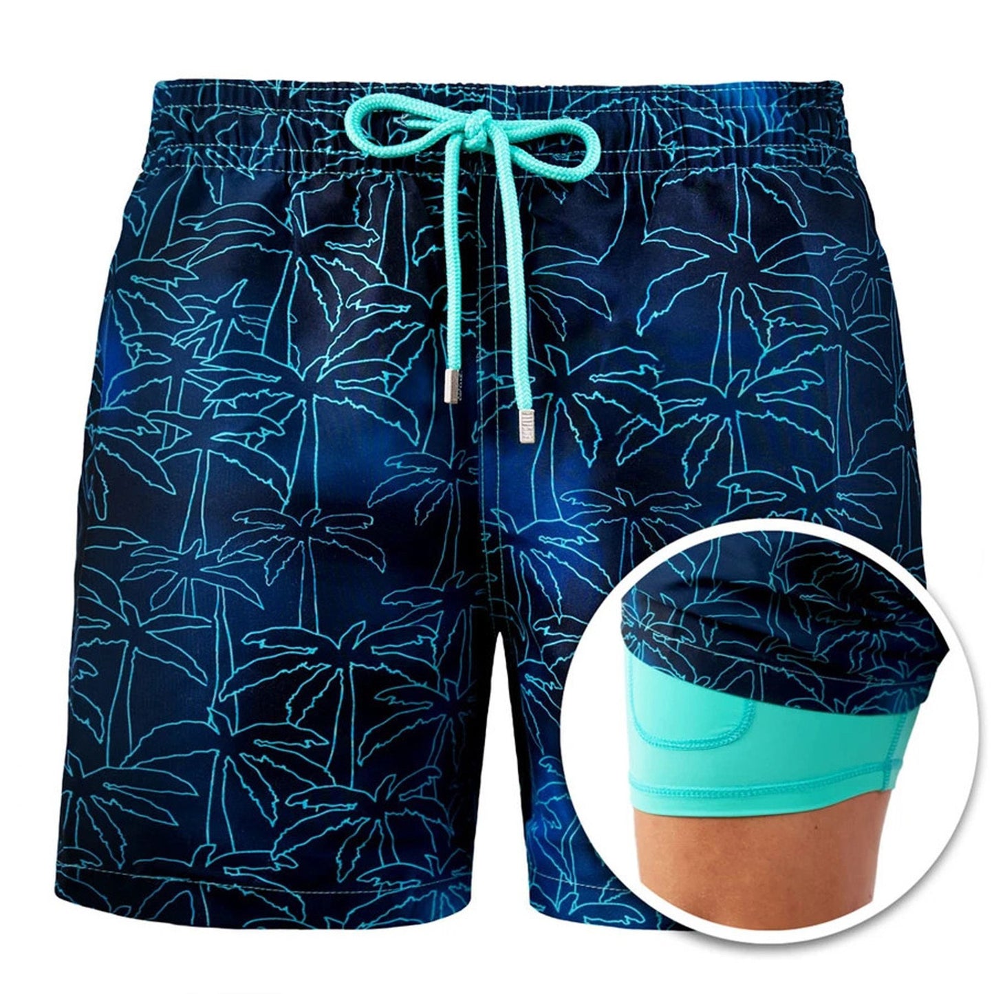 European And American Shorts Men's Beach Sports Pants Printed Double Shorts - Zalixer