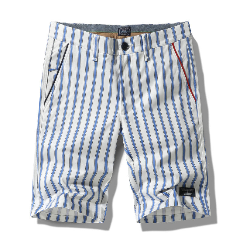 Summer New Men's Striped Five-Point Shorts Printed Shorts - Zalixer