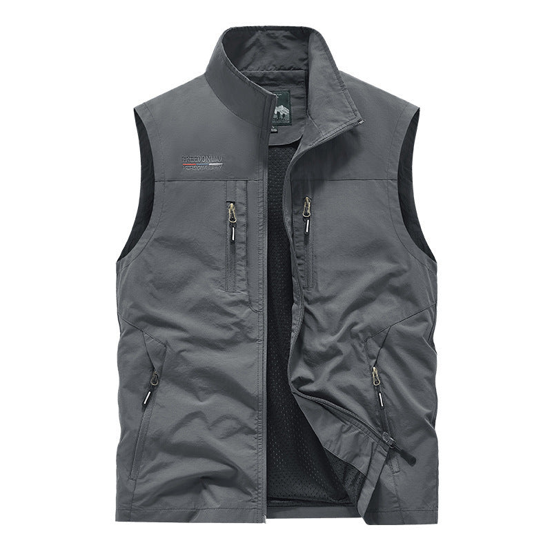 Men's Multi-Pocket Outdoor Casual Stand Collar Work Vest