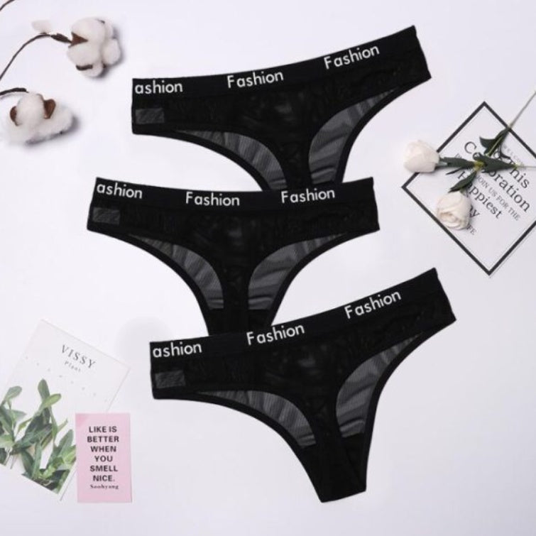 Thong Feminine Mesh Transparent Low Waist Sports Seamless Panties - Zalixer