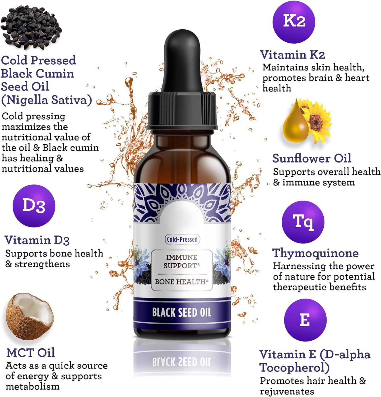 Black Seed Oil Drops Contain Vitamins