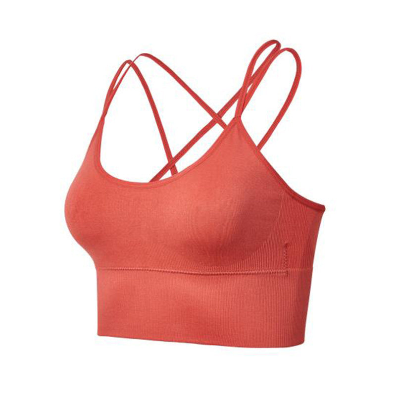 Cross Beauty Back Yoga Sports Bra Without Steel Ring - Zalixer