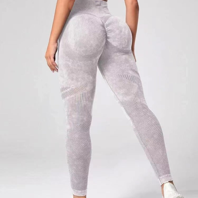 Hollow Design Seamless Leggings High Waist Hip Lifting Running Sports Fitness Yoga Pants Fashion Womens Clothing - Zalixer