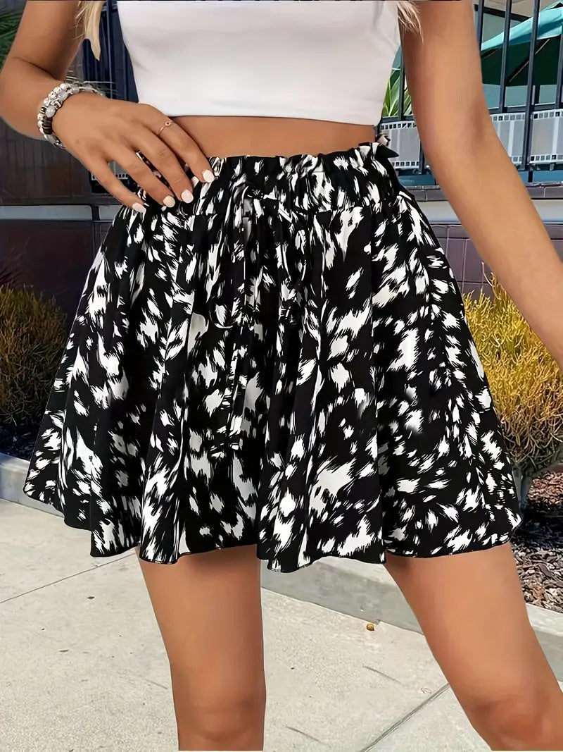 Print Elastic Summer Women's Shorts - Zalixer