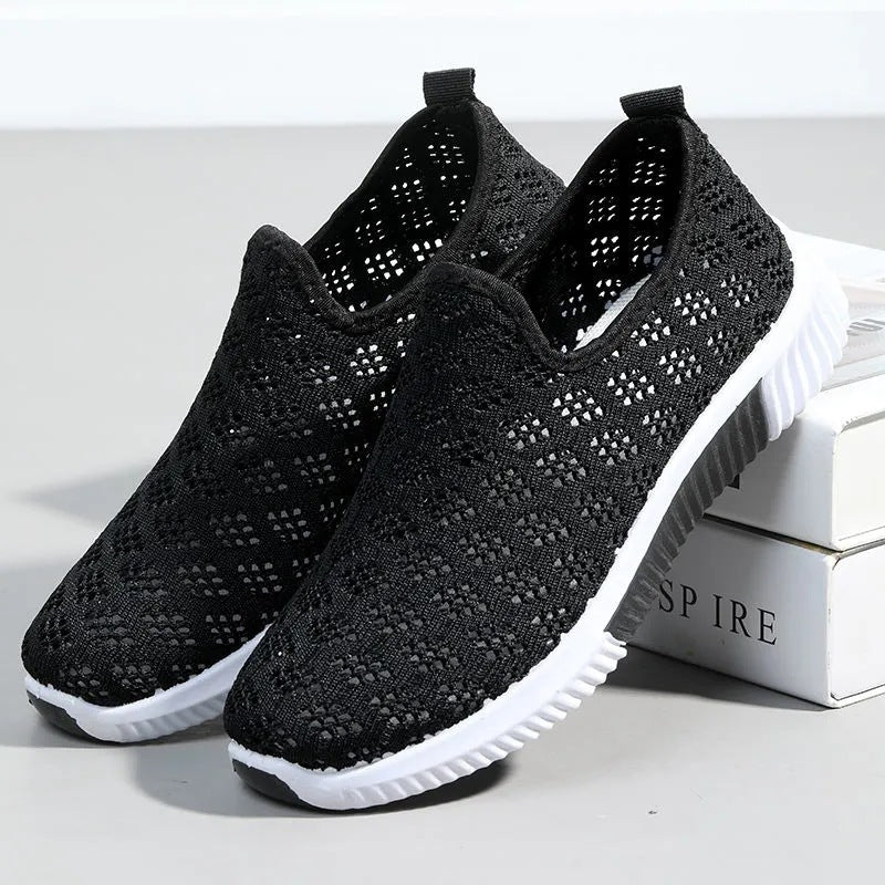 Womens Lightweight Mesh Shoes Breathable Flat Casual Footwear - Zalixer