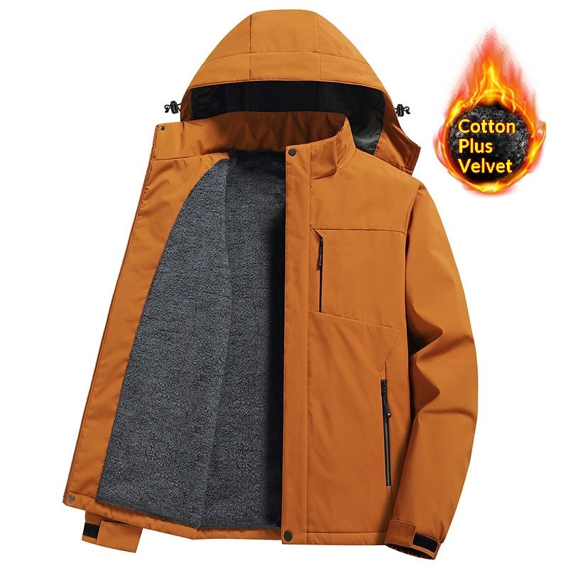 Men's Winter Windproof Tactical Jacket With Detachable Hood