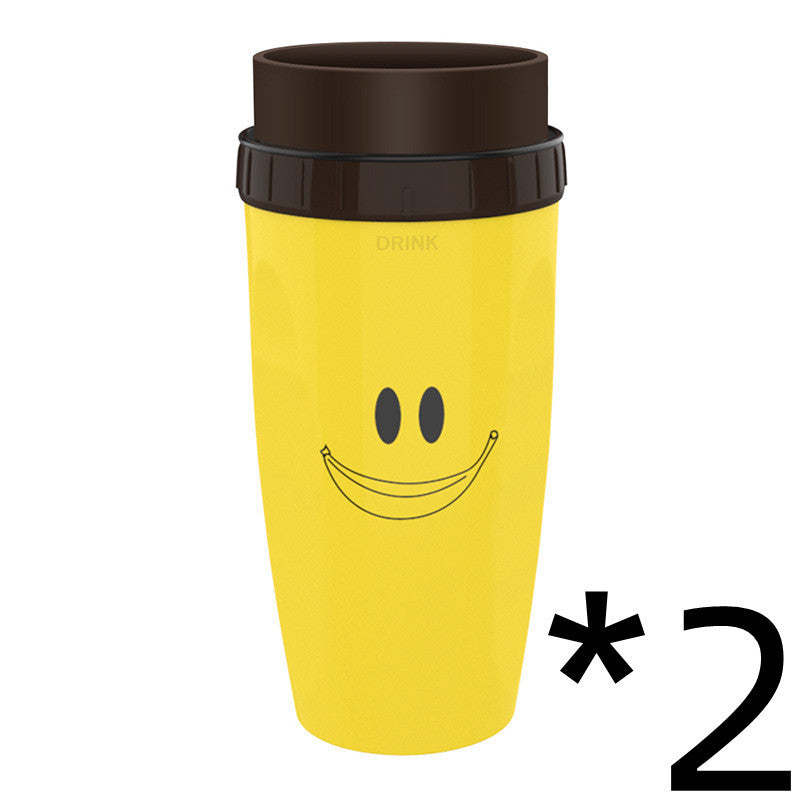 No Cover Twist Cup Travel Portable Cup Double Insulation Tumbler Straw Sippy Water Bottles Portable For Children Adults - Zalixer