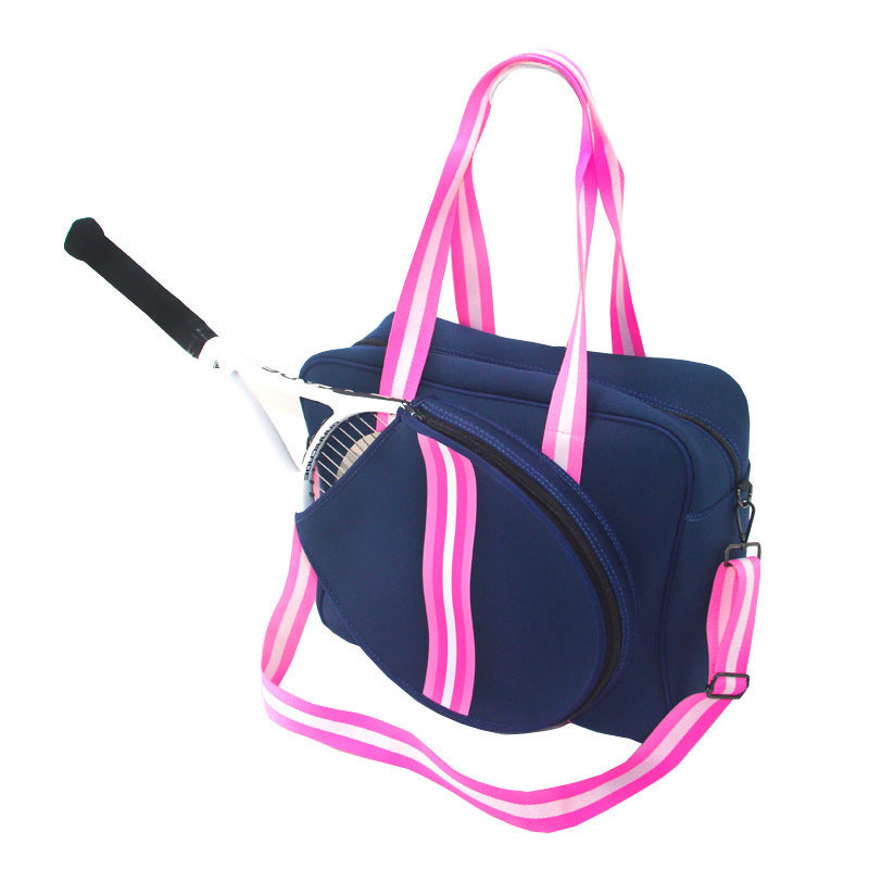 Fashion Striped Hand-carrying Crossbody Shoulder Tennis Pack