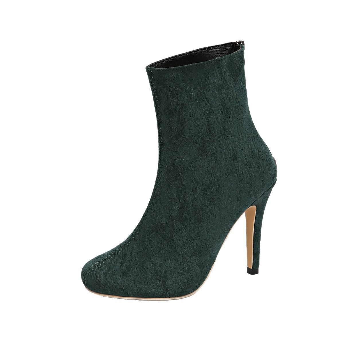 Womens Stylish Figure-flattering Suede High-heeled Ankle Boots - Zalixer