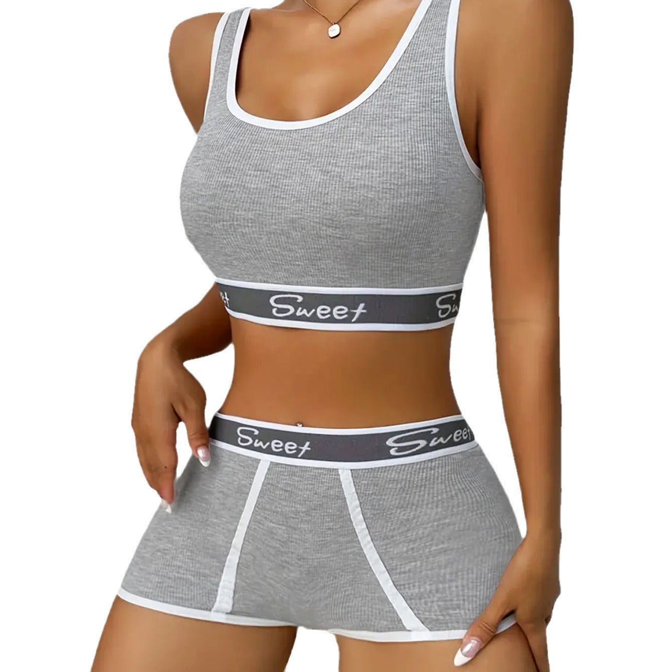 Workout Underwear Cotton Wide-brimmed Letters Sports Underwear Suit - Zalixer