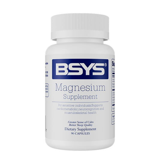 BSYS Magnesium Supplements Sleep & Anxiety Relief Aid Muscle Relaxation Support Heart Health & Blood Sugar Balance Formula Cognitive Function Enhancement Nighttime Wellness Supplement